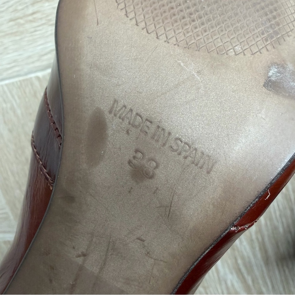 L’Intervalle Leather Square-Toe Heeled Ankle Boots | Made in Spain | Size 38 - Picture 5 of 9